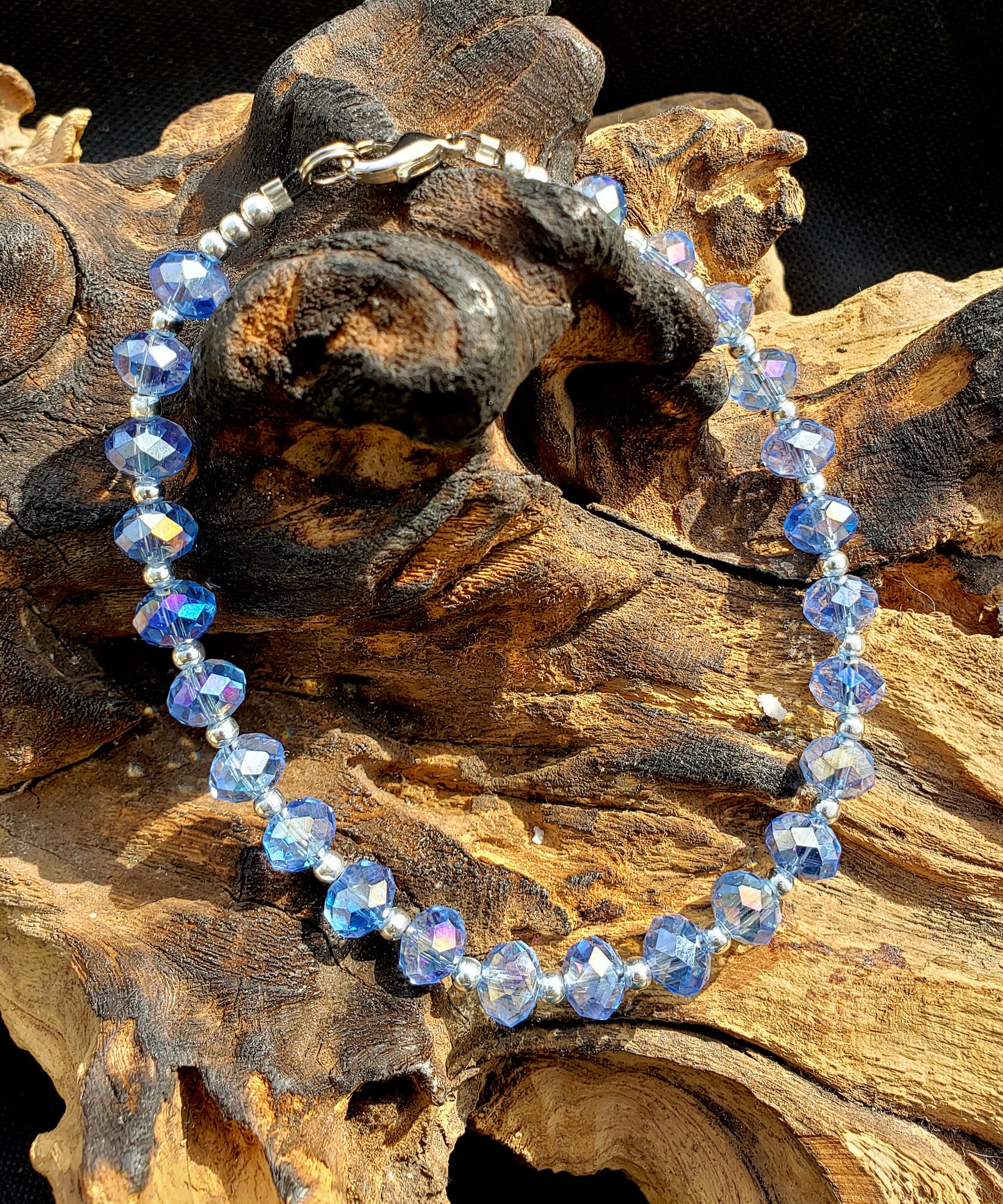 BESHEEK LIGHT SAPPHIRE BLUE Crystal Anklet | Handmade Hypoallergenic Beach Gala Wedding Style Jewelry