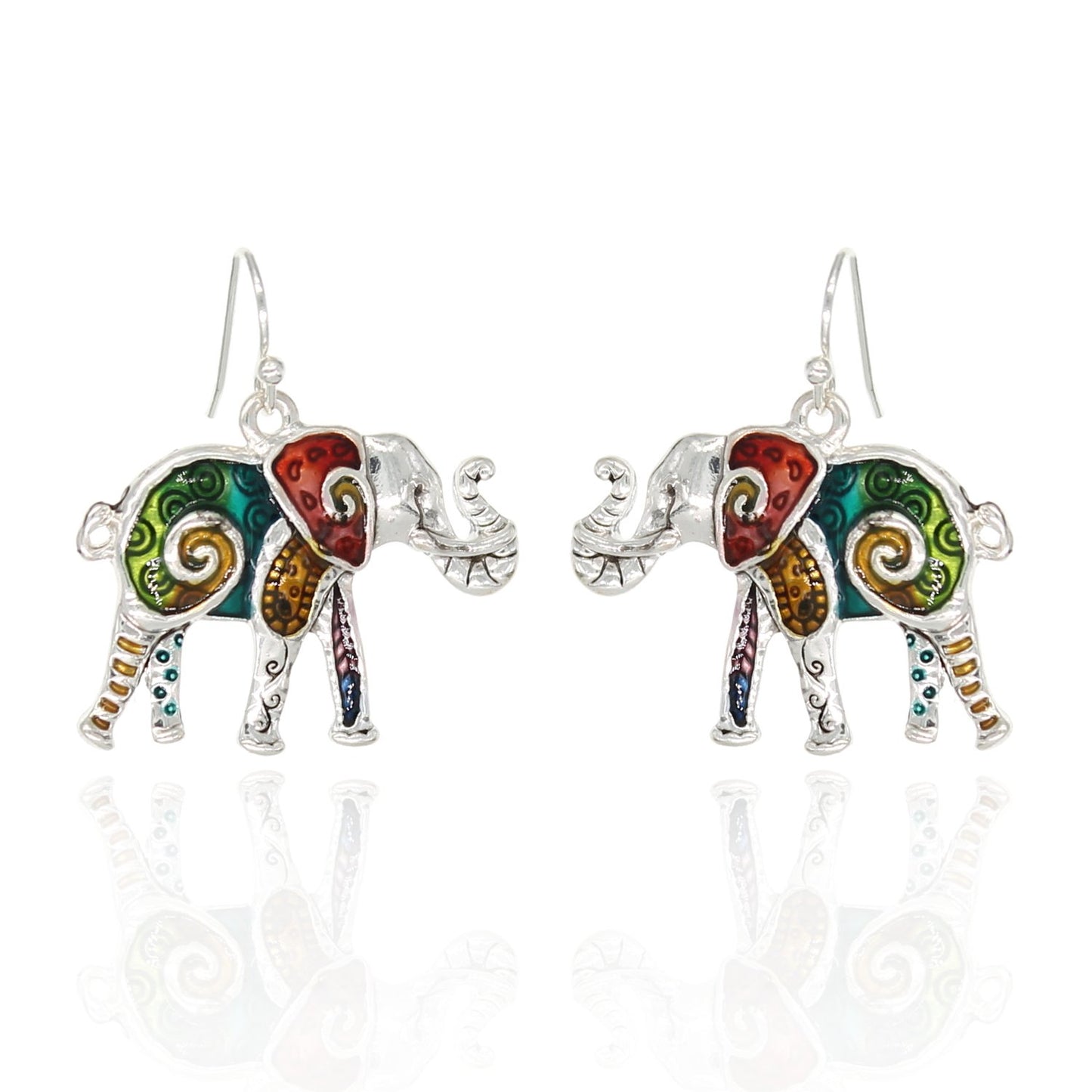 BESHEEK Handmade Mosaic Elephant Fashion Earrings | Handmade Hypoallergenic Boho Beach Gala Wedding Style Fashion Earrings