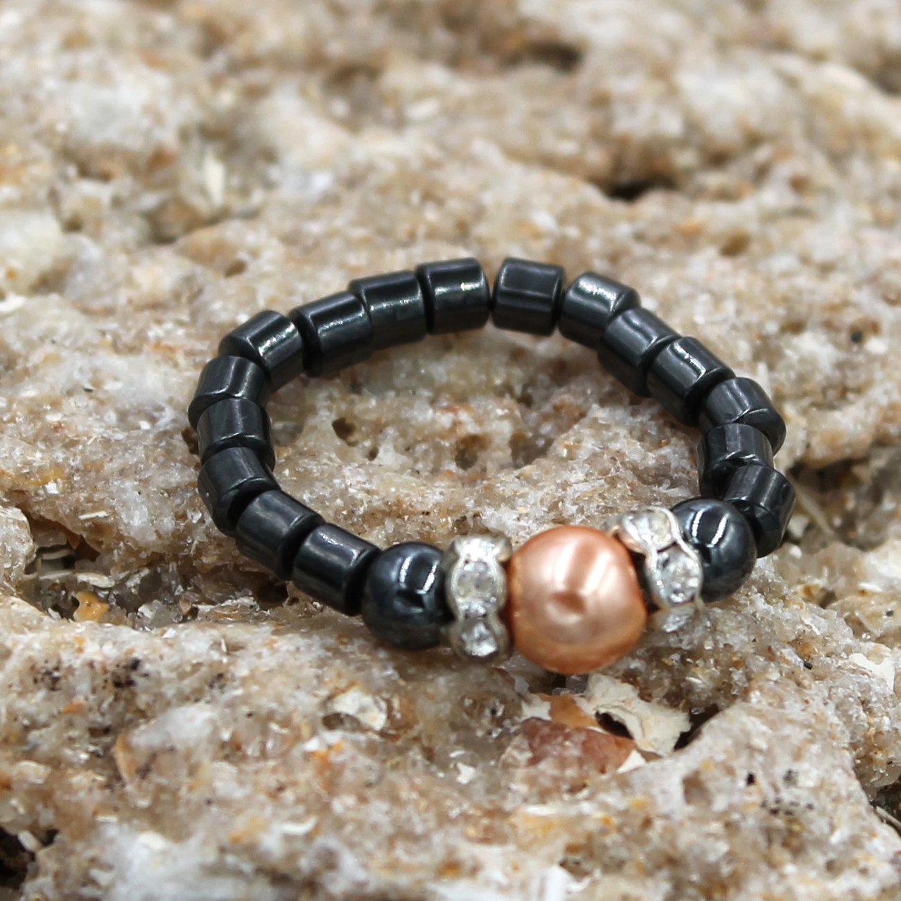 Magenetic Stretch Faux Pearl Stretch Toe Ring