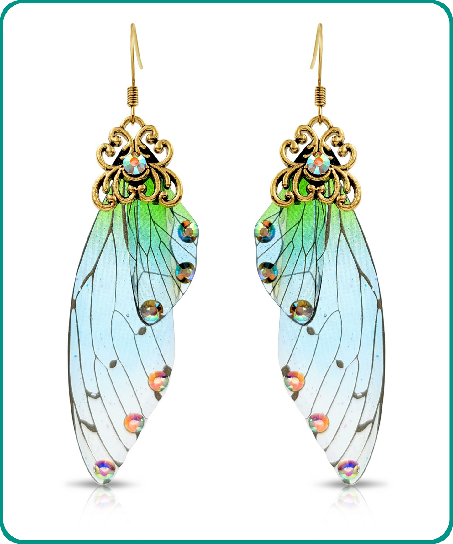 BESHEEK | Magical Forrest Resin Fairy Wings Earrings