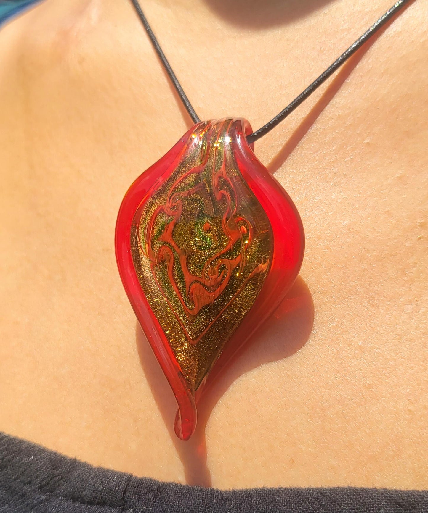 Handmade Murano Inspired Blown Glass Necklace Pendant