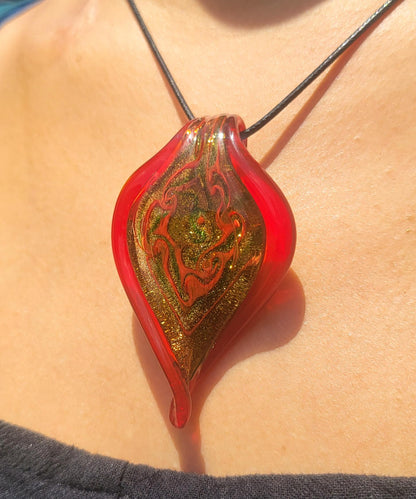 Handmade Murano Inspired Blown Glass Necklace Pendant