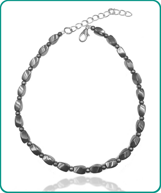 BESHEEK | Twisted Grey Hematite Anklet
