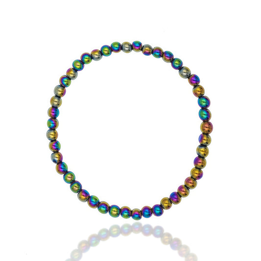 Magnetic Rainbow Vitrail Hematite Stretch Anklet KIT