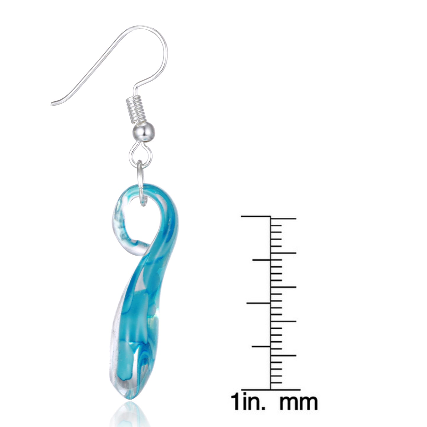 BESHEEK Murano-Style Glass Blue Border Swirl Twisted Leaf Earrings KIT