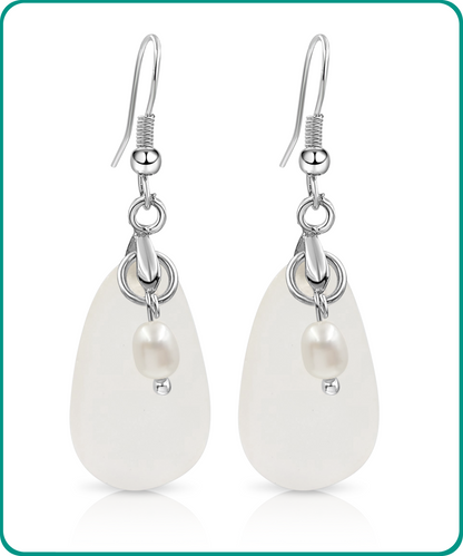 BESHEEK | Gorgeous Sterling Silver Frost Pearl Earrings
