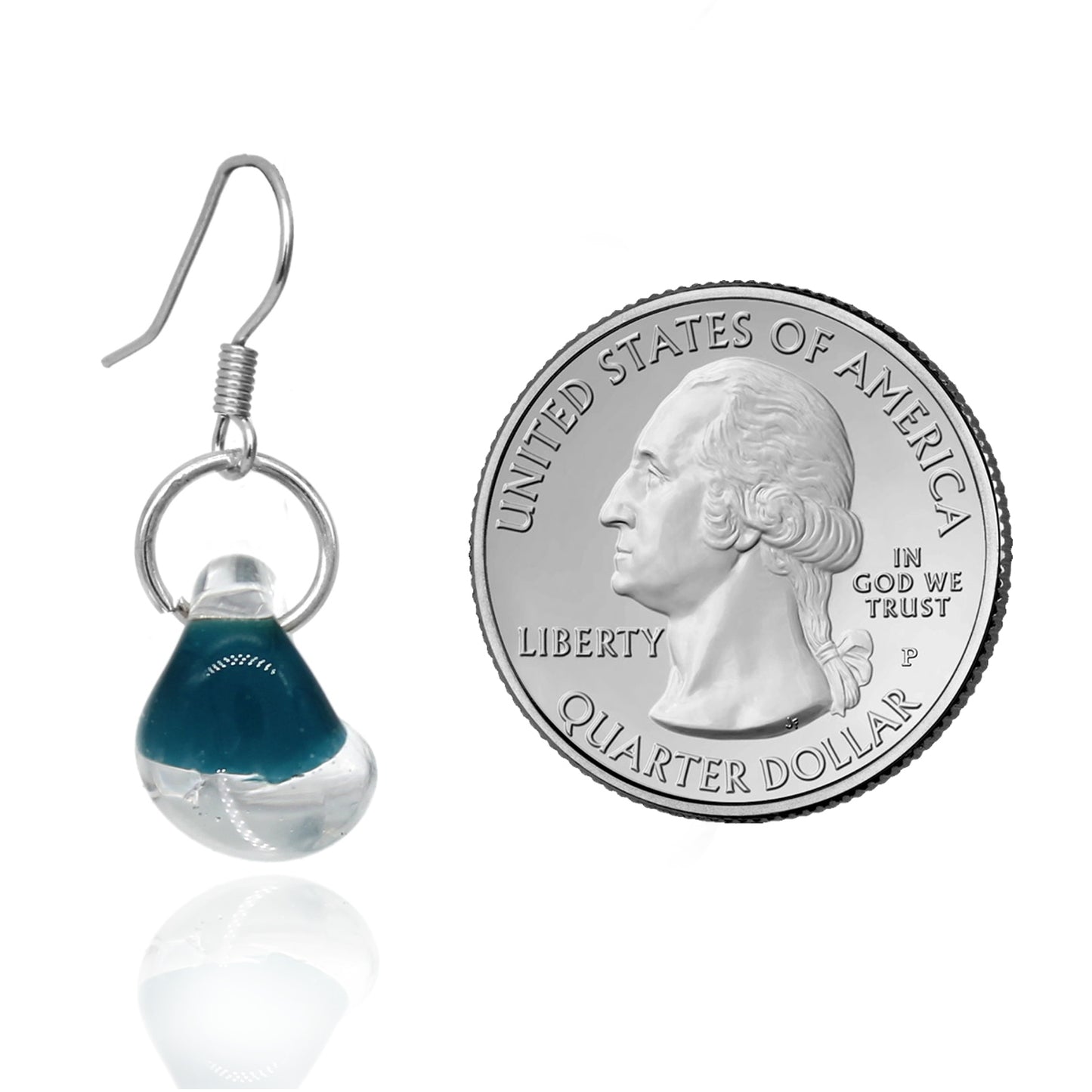 BESHEEK | Sterling Silver Teal Blue Water Droplet Glass Earrings