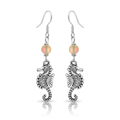 BESHEEK Sterling Silver and Mermaid Glass Seahorse Earrings KIT