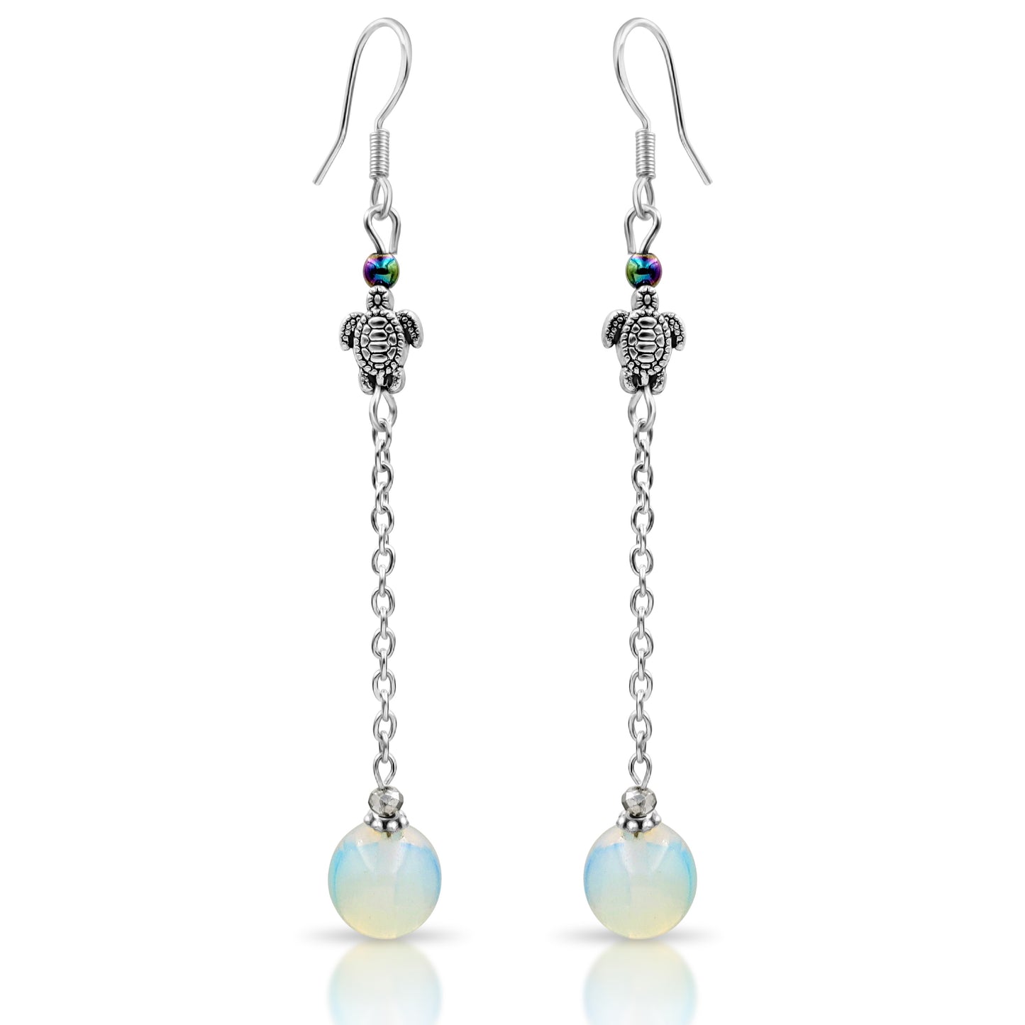 BESHEEK Sterling Silver and Moonstone Turtle Drop Earrings KIT