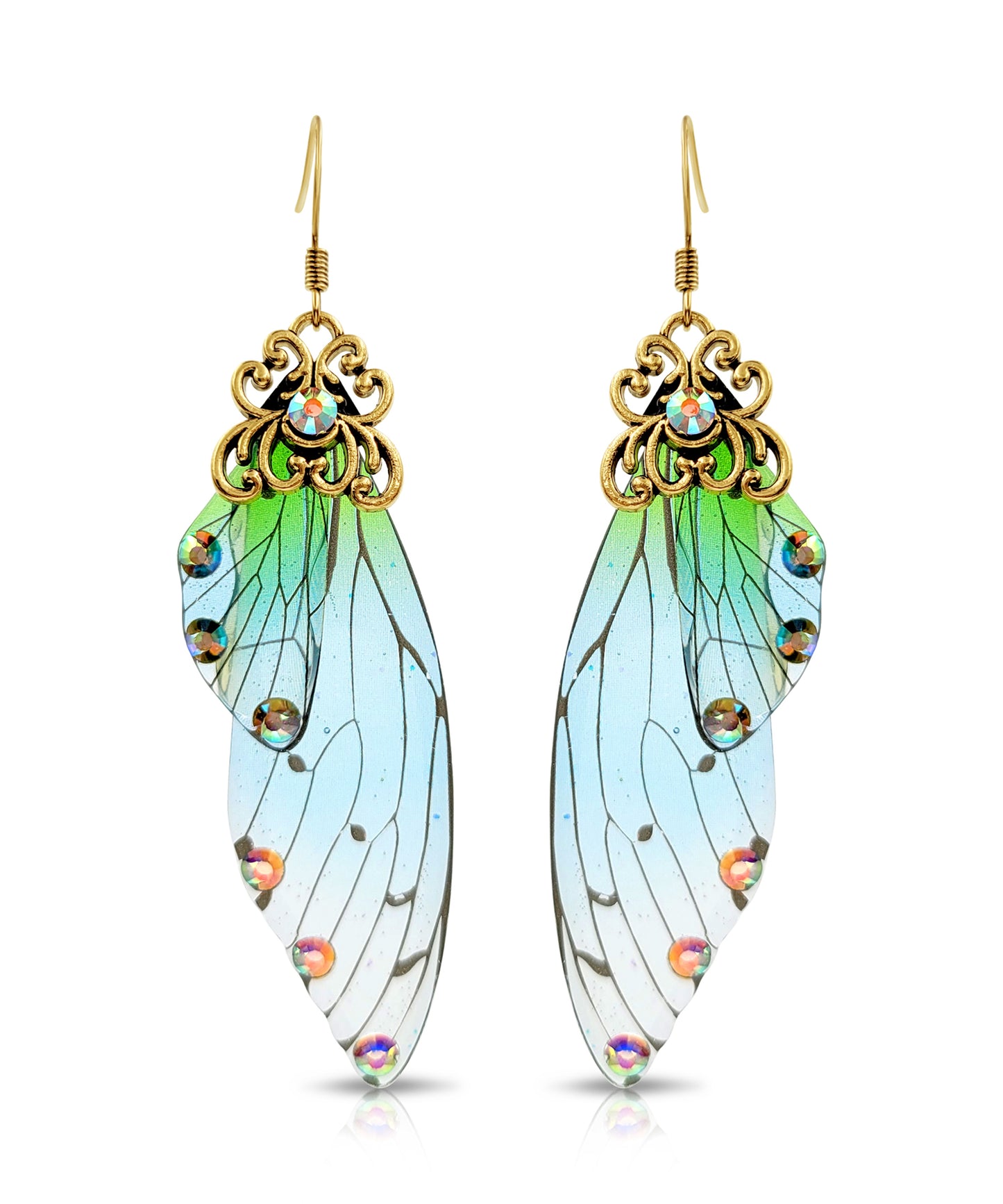 BESHEEK | Magical Forrest Resin Fairy Wings Earrings