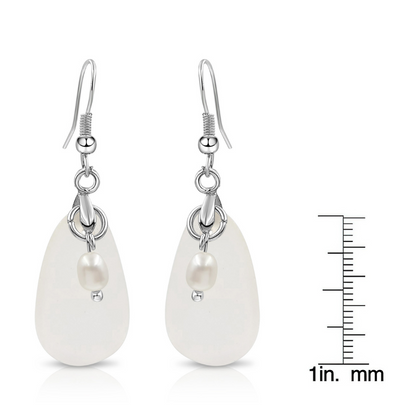 BESHEEK | Gorgeous Sterling Silver Frost Pearl Earrings