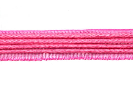 Colorful and durable Fuchsia Bright Pink Organza and Leather Pendant Necklace Cord (Set of 2)