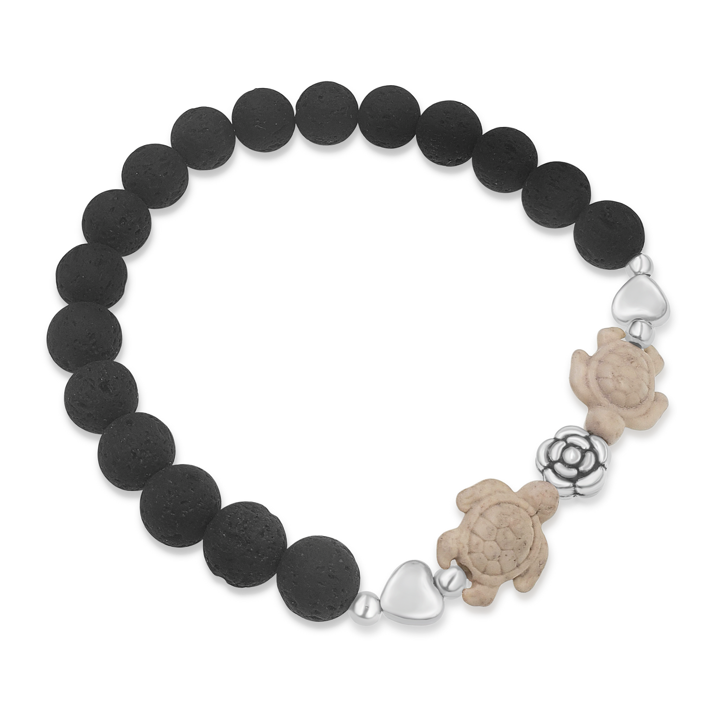 BESHEEK Lava bead White Turtle | Handmade Hypoallergenic Beach Gala Wedding Style Jewelry