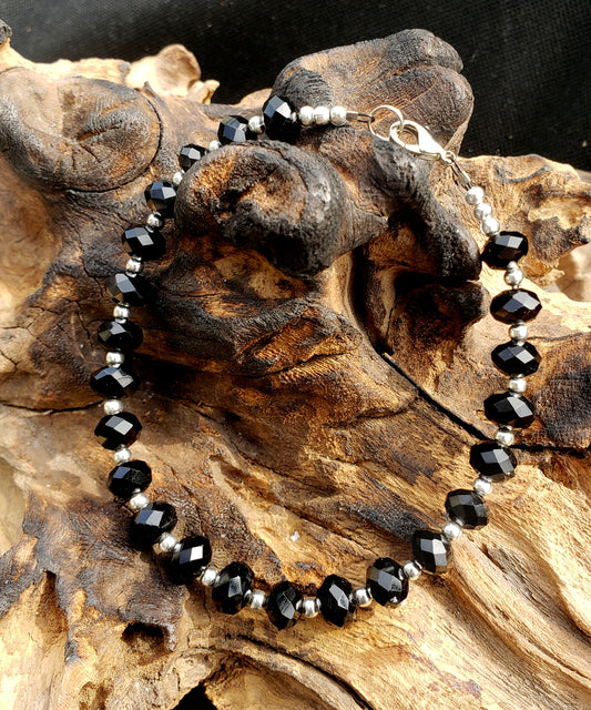 BESHEEK BLACK Crystal Anklet | Handmade Hypoallergenic Beach Gala Wedding Style Jewelry