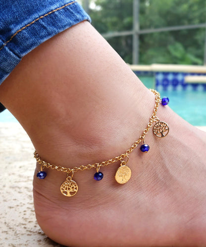 BESHEEK | Tree of Life with Crystal Royal Blue