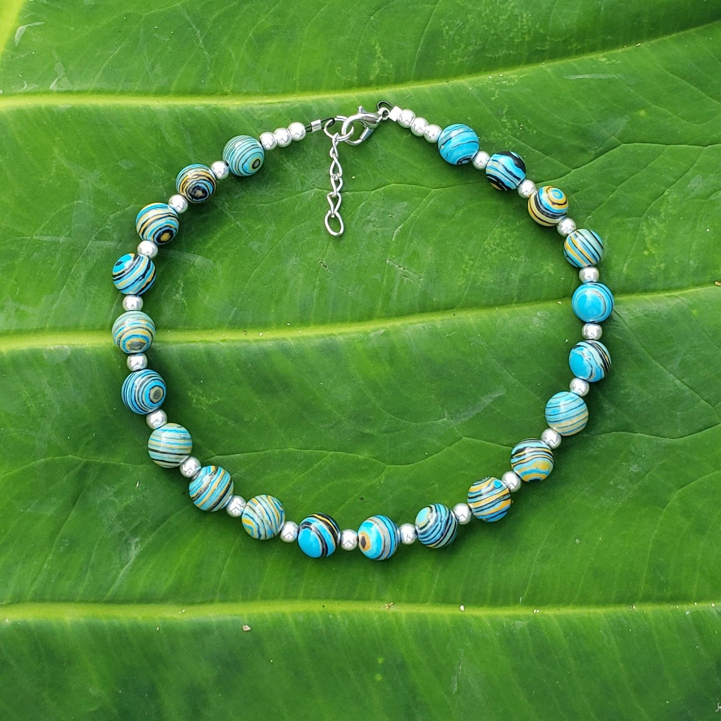 BESHEEK | Blue Calsilica Stone Artisan Beaded Anklet