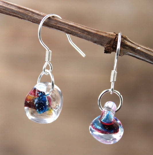 BESHEEK Sterling Silver Festival Blue Water Droplet Glass Earrings | Hypoallergenic Boho Beach Gala Wedding Style Fashion Earrings