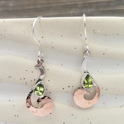 Sterling Silver and Gemstone Maui Hook Earrings