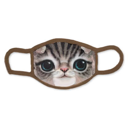 White, Gray, & Blue Eyes Doll Face Kitty Fabric Mask Set of 3