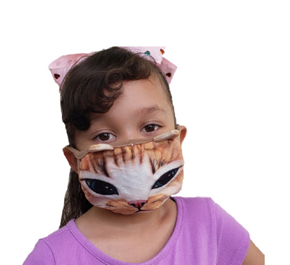 Orange Cowboy Kitten Fabric Mask