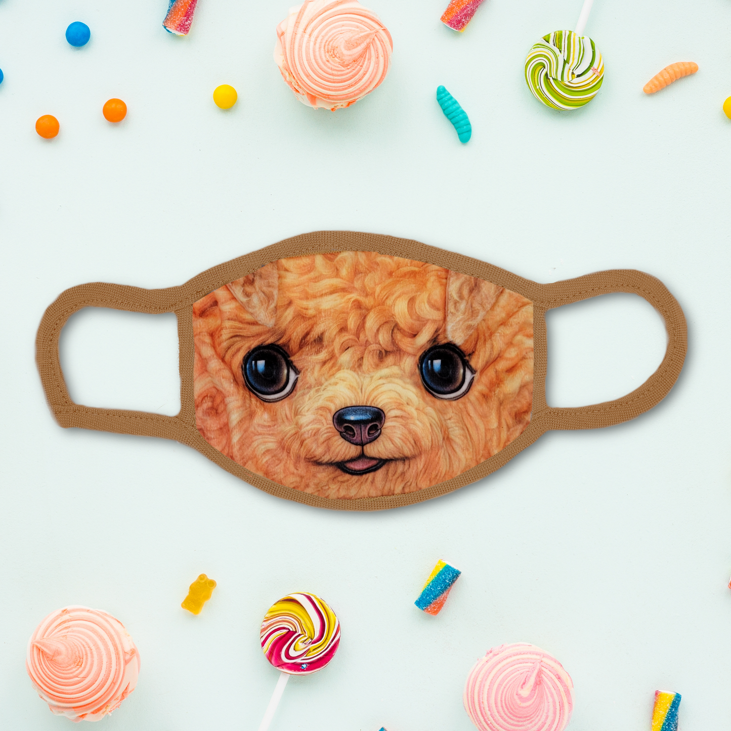 Playful Poodle Puppy Fabric Mask