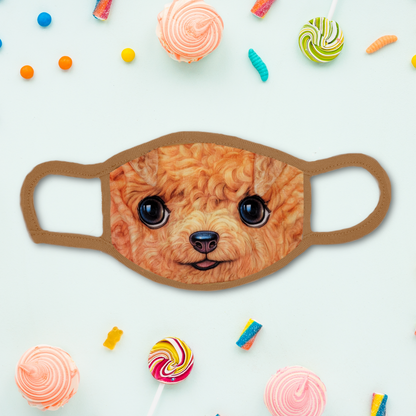 Playful Poodle Puppy Fabric Mask