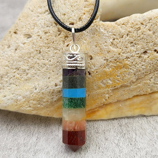 BESHEEK Rainbow Crystal Point Chakra Pendant? Handmade Hypoallergenic Boho Beach Gala Wedding Style Fashion Jewelry
