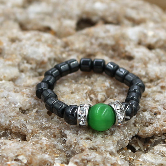 Magenetic Stretch Green Tiger Eye Stretch Toe Ring