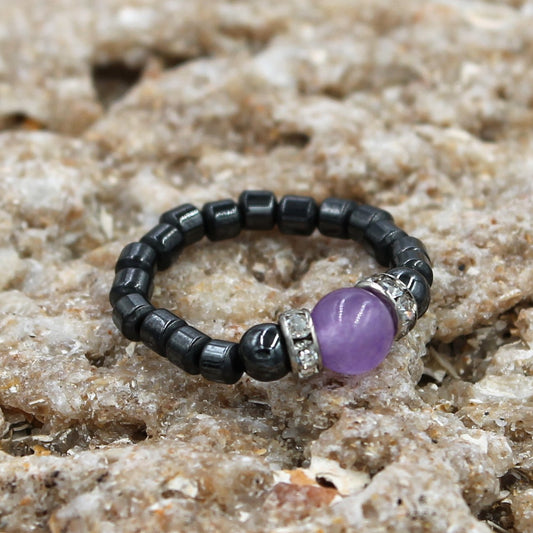 Magenetic Stretch Purple Agate Stretch Toe Ring